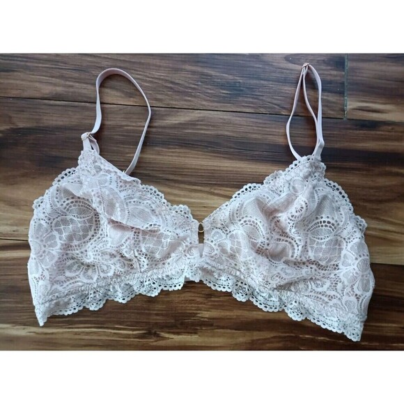 Aerie Wireless Triangle Bralette Bra Size Large Lacey Adjustable Fairy Soft Girl - Picture 2 of 8